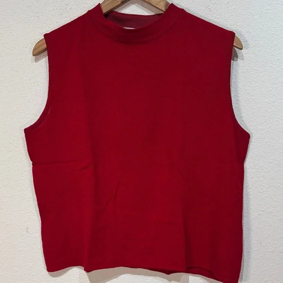St. John Bold Red Sleeveless Tank Top size Large - Picture 1 of 8